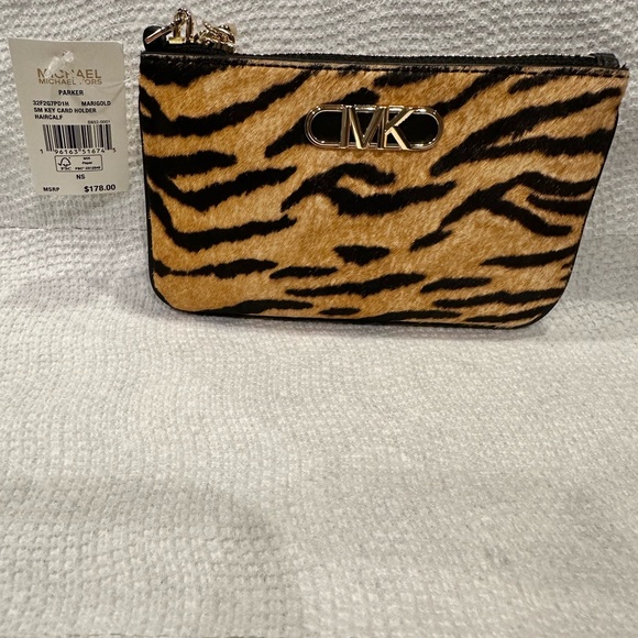 NWT Michael Kors Parker Marigold Haircalf key card holder - Picture 5 of 7